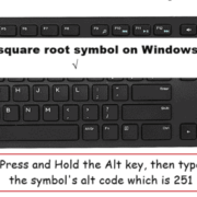 how to type square root symbol 1