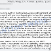 how to avoid the financial hardship department email scam