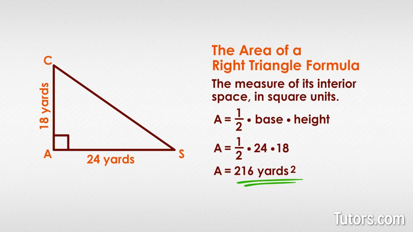 how to calculate the area of a right triangle