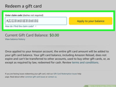 how to check an amazon gift card balance