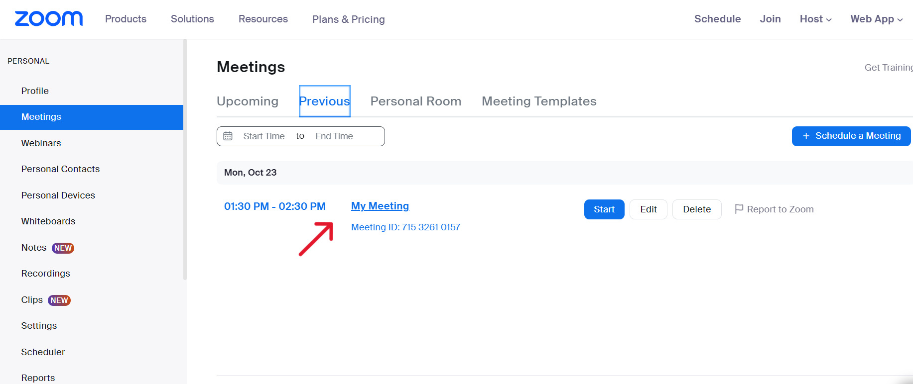 how to check zoom meeting history
