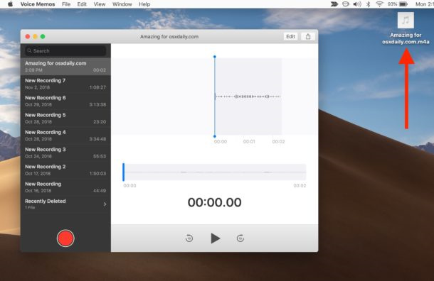 how to download a voice memo on mac