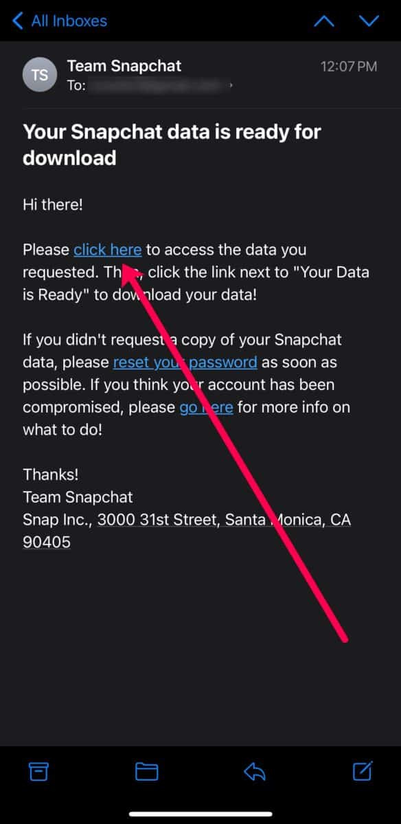 how to download my data from snapchat