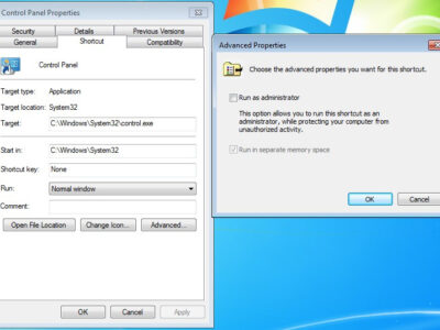 how to open the control panel as an administrator in windows