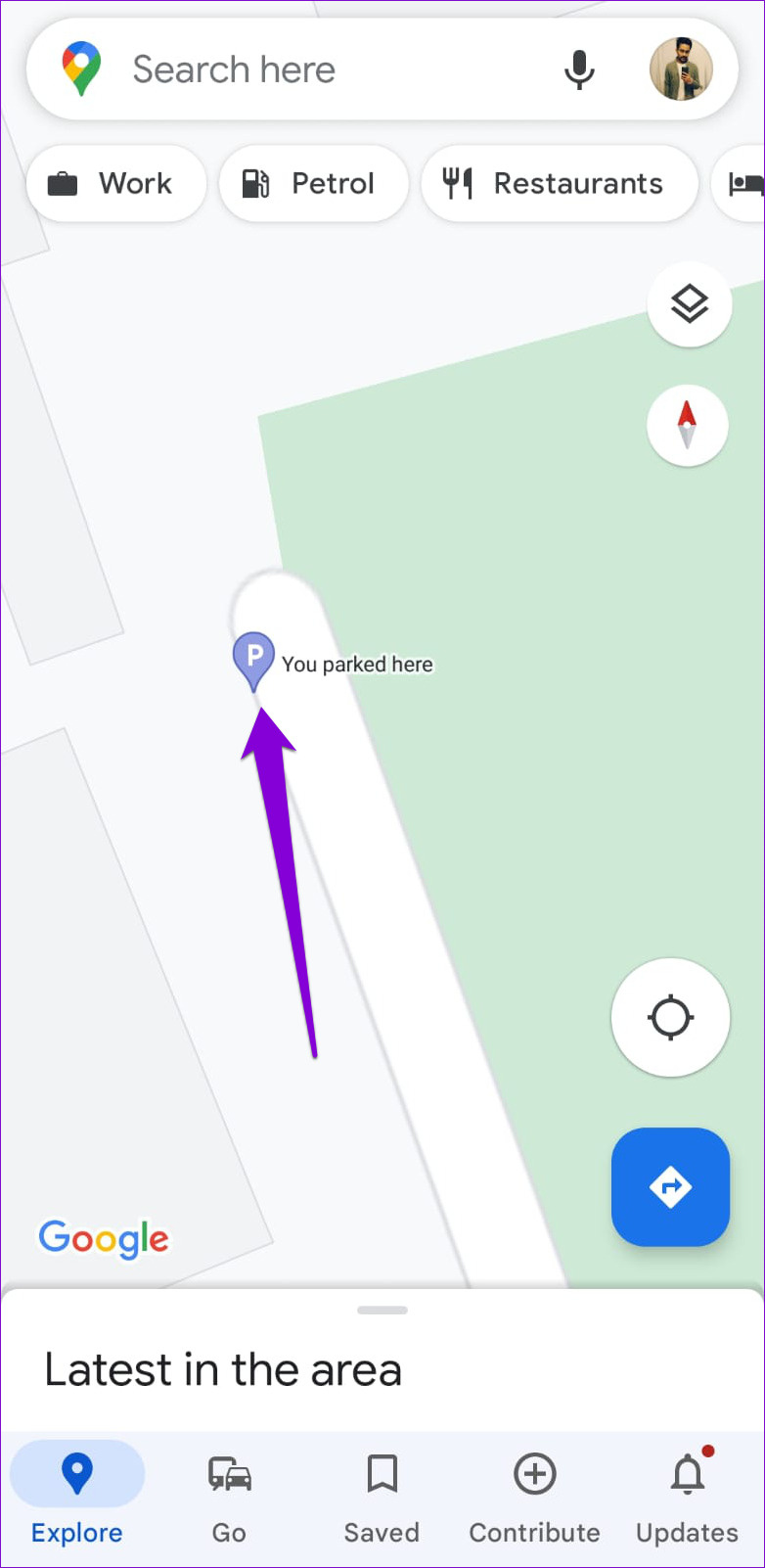 how to save and find your parking location in google maps