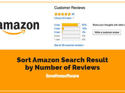 how to sort amazon search results by number of reviews